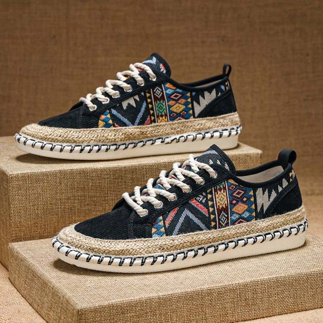 Atmungsaktive Sneaker Damen mit Jute-Mittelsohle