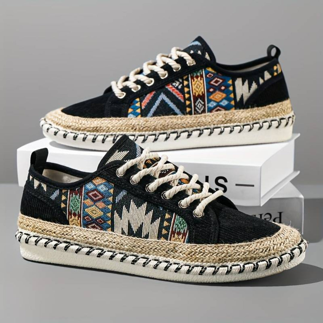 Atmungsaktive Sneaker Damen mit Jute-Mittelsohle
