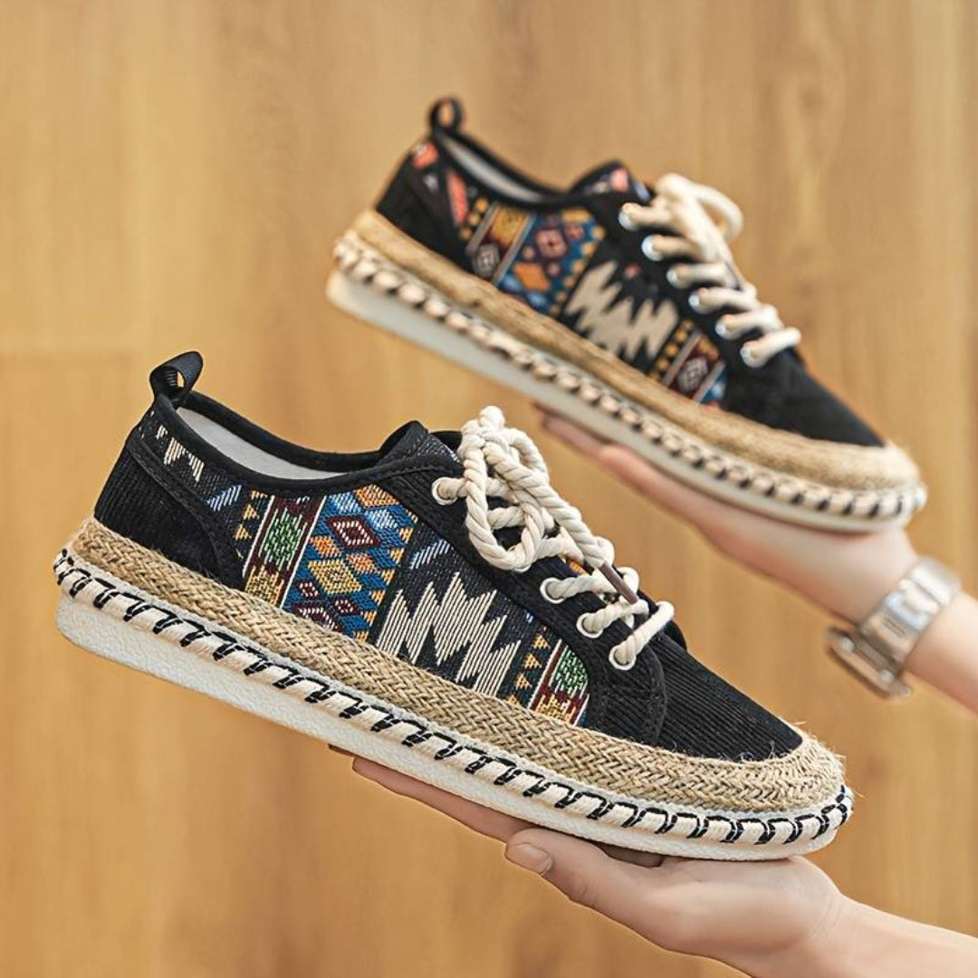 Atmungsaktive Sneaker Damen mit Jute-Mittelsohle