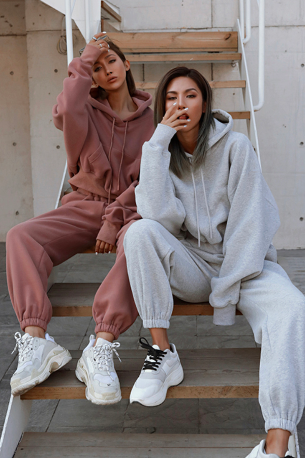 Baumwoll-Jogginganzug für Damen im Vintage-Look