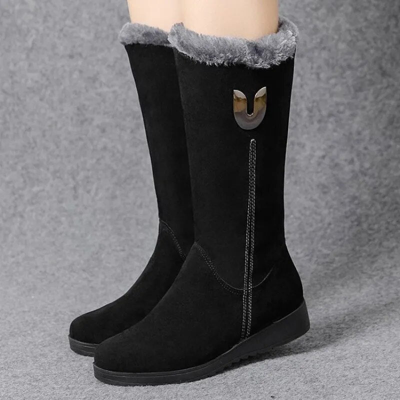 Bequeme Winterstiefel mit Pelzbesatz