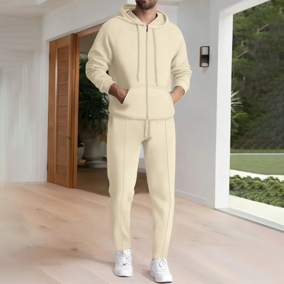 Bequemer Herren Freizeitanzug mit Kapuze