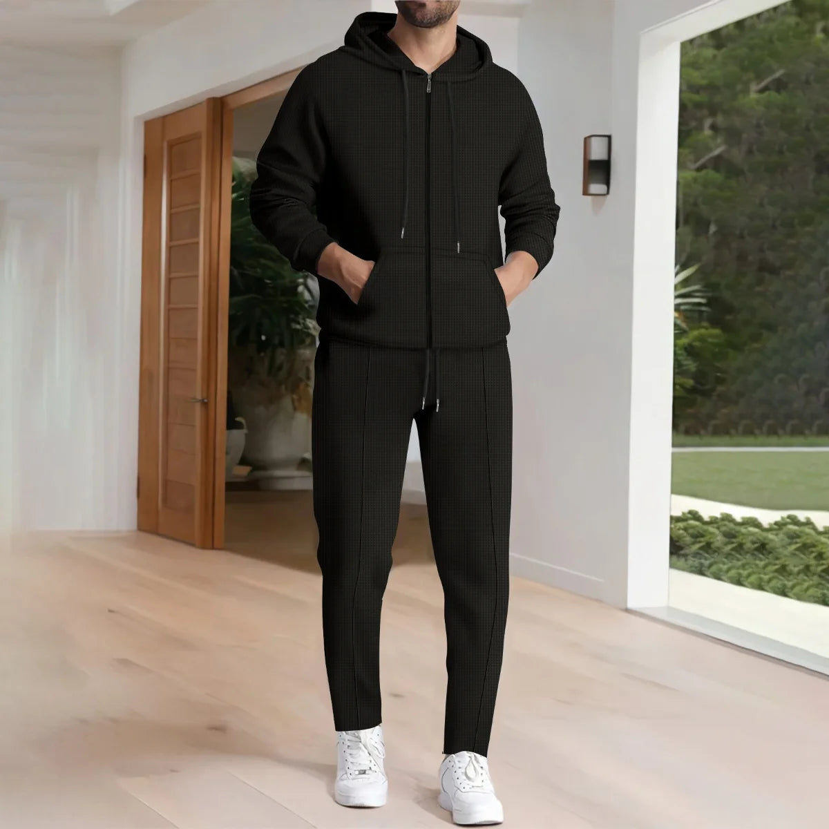Bequemer Herren Freizeitanzug mit Kapuze