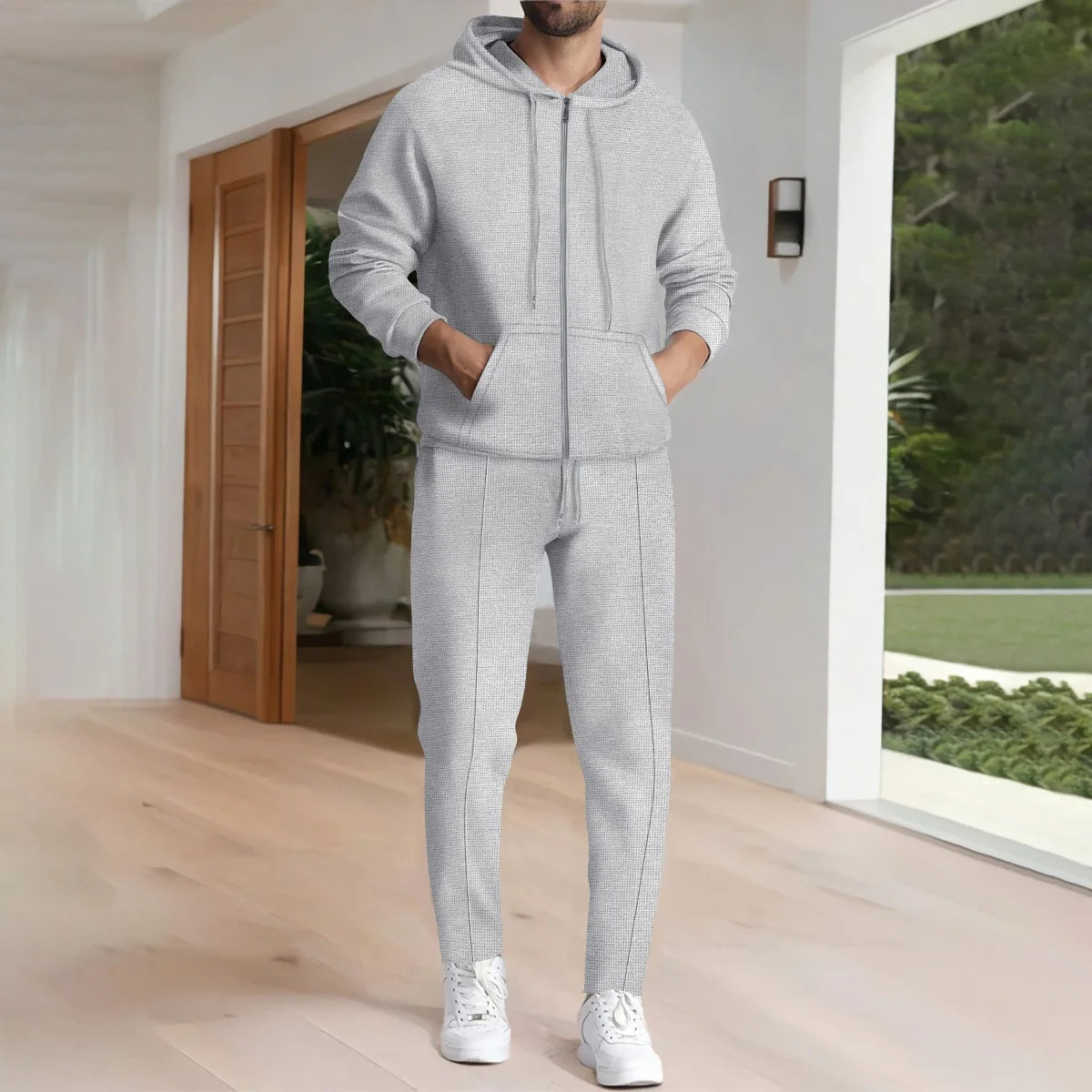 Bequemer Herren Freizeitanzug mit Kapuze