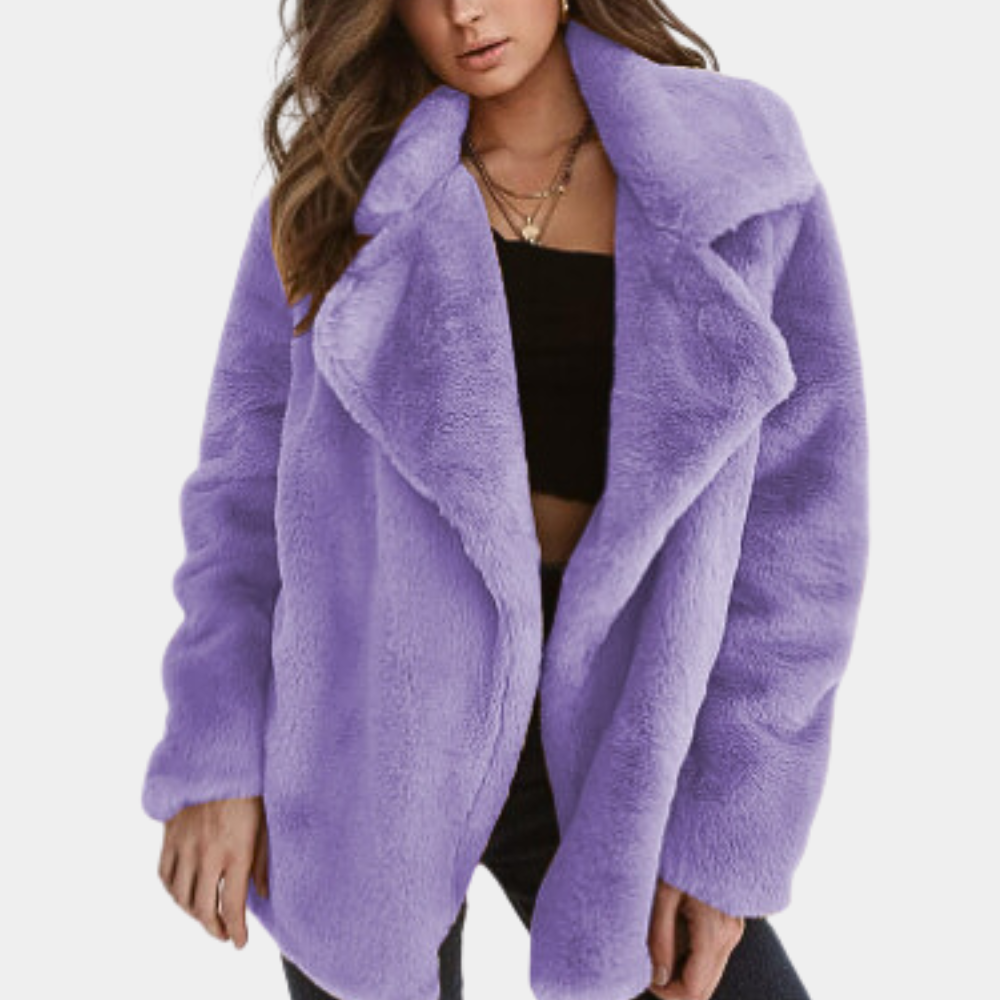 Bequemer Plüsch-Wintermantel für Damen