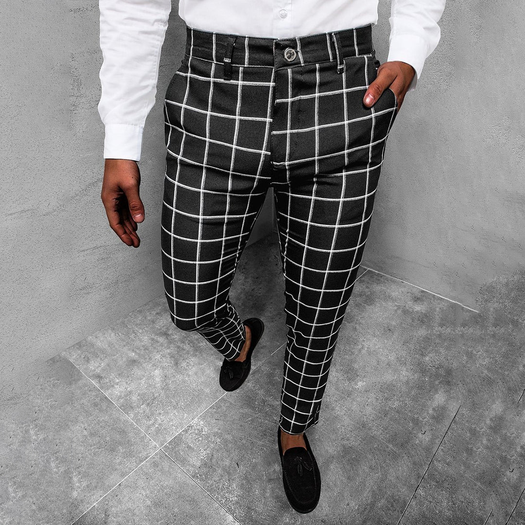 Variant image for Herren Chino Hose Karierter Schnitt Größe M Baumwolle-1
