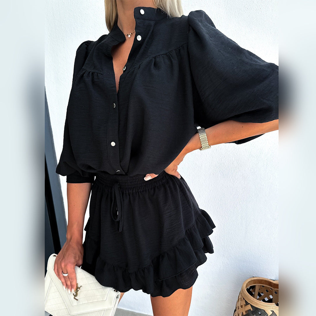 Leonie | Damen Set Bluse und Rock Bunt