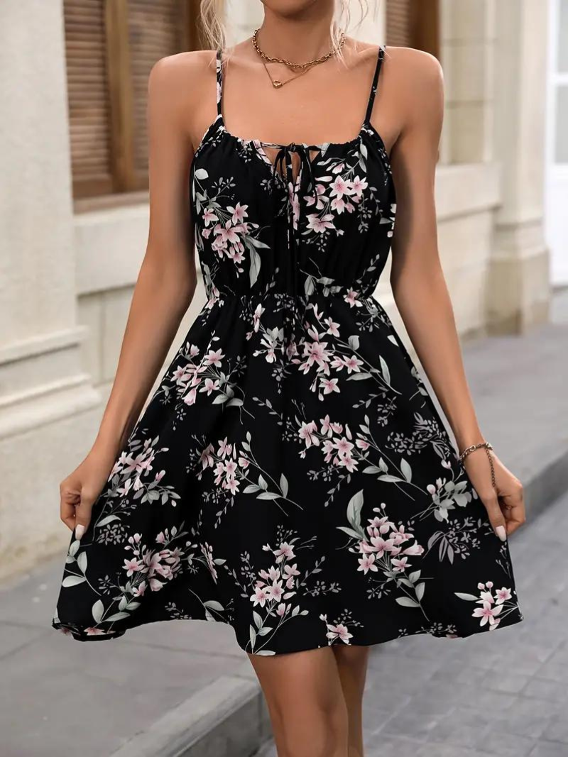 Beatrix | Elegantes Blumenkleid für Damen aus Baumwolle