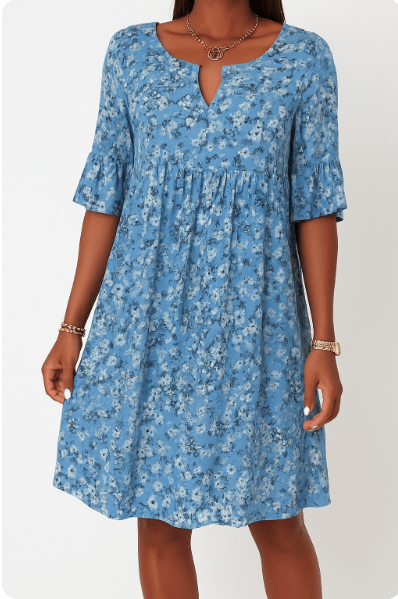 Floral dress for women with flowing design and elegant pattern