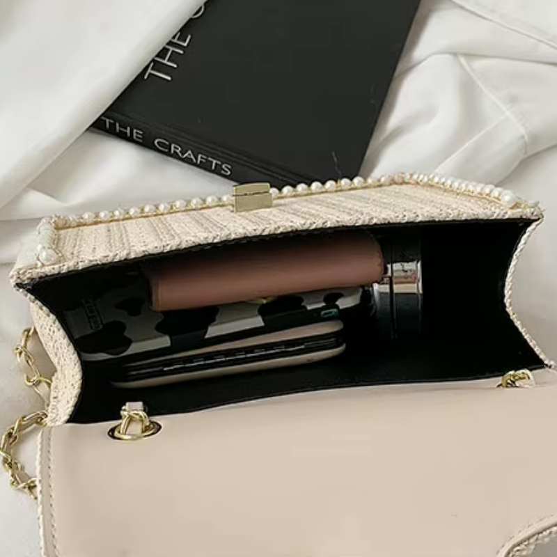 Boho Tote Bag mit Perlendetails