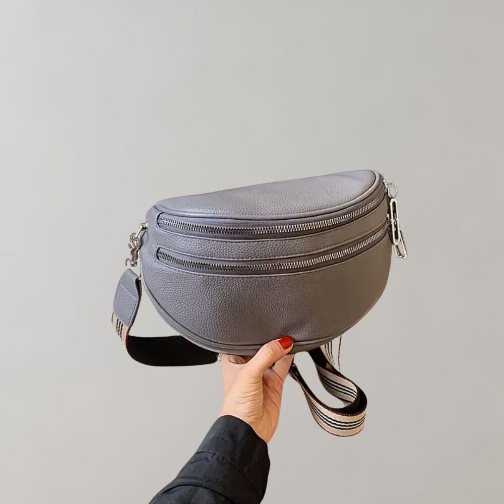 Variant image for Damen Umhängetasche Schwarz Größe M PU mit Doppeltem Reißverschluss-2