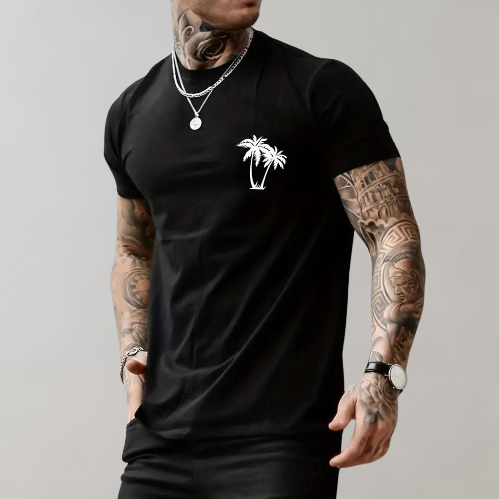 Bradley | Herren T-Shirt mit Palmbaum Grafik