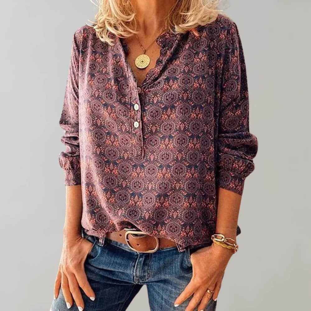 Cristine | Elegante Bluse Damen im Vintage-Stil