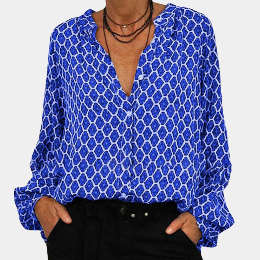 Camille | Damen Bluse Mit V-Ausschnitt