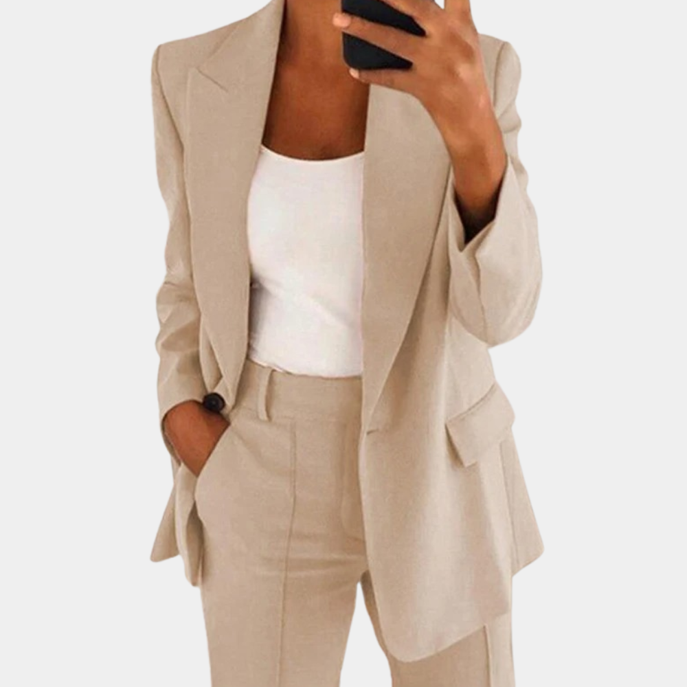 Variant image for Damen 2-teiliges Set Schwarz Größe M Polyester Blazer und Hose-6