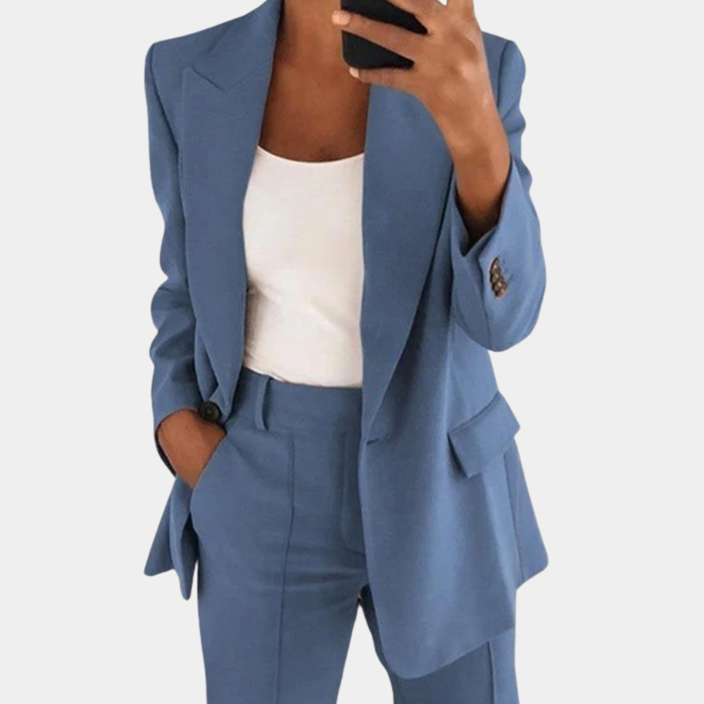 Variant image for Damen 2-teiliges Set Schwarz Größe M Polyester Blazer und Hose-16