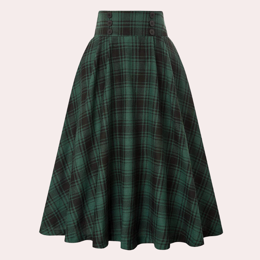Variant image for Damen A-Linien Rock Mehrfarbig Größe M Polyester Tartan Muster-11