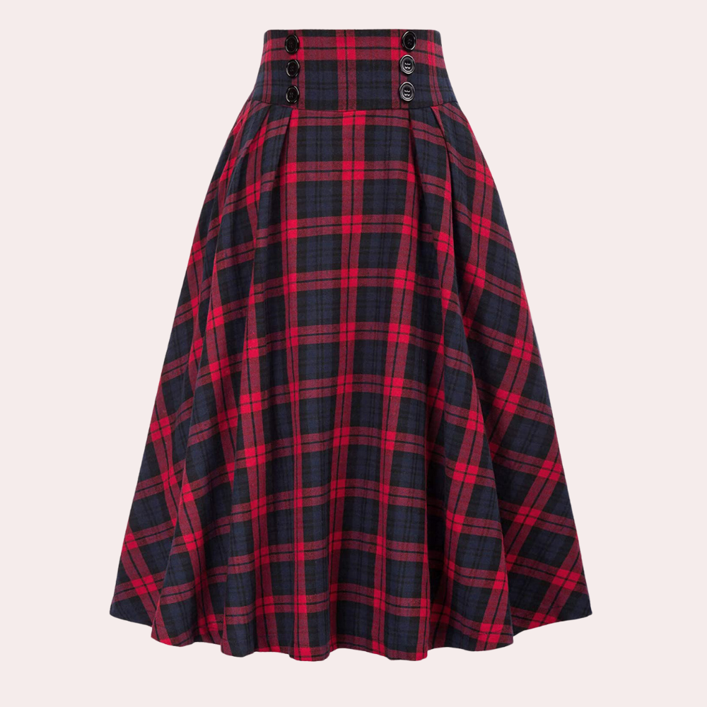 Variant image for Damen A-Linien Rock Mehrfarbig Größe M Polyester Tartan Muster-6