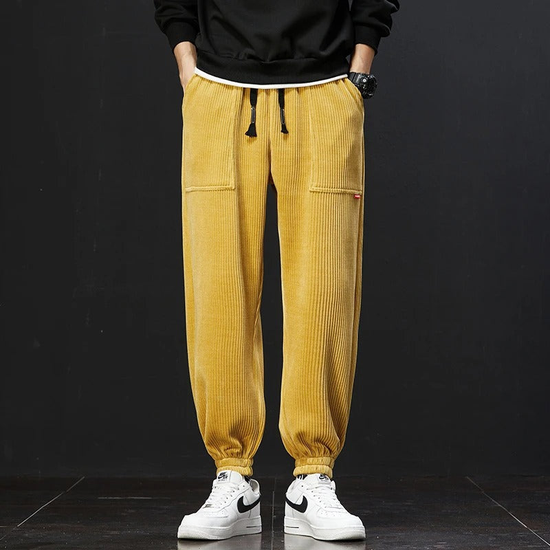 Corduroy Sweatpants mit Verstellbarem Bund und Tiefen Taschen