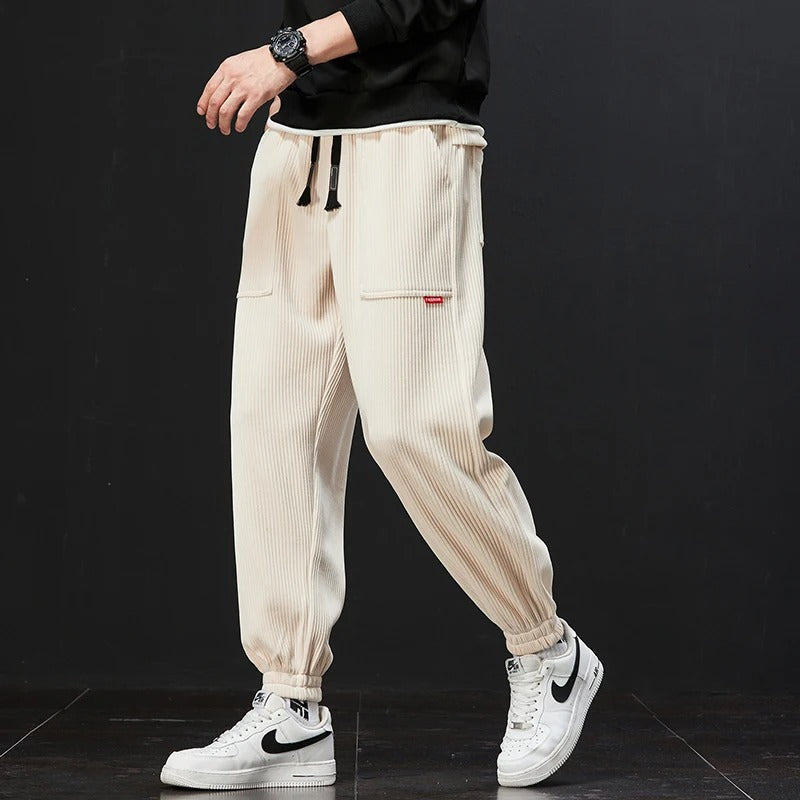 Corduroy Sweatpants mit Verstellbarem Bund und Tiefen Taschen