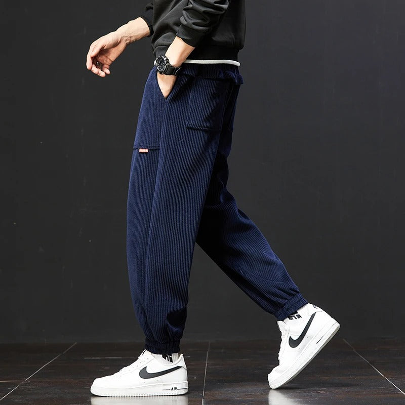 Corduroy Sweatpants mit Verstellbarem Bund und Tiefen Taschen