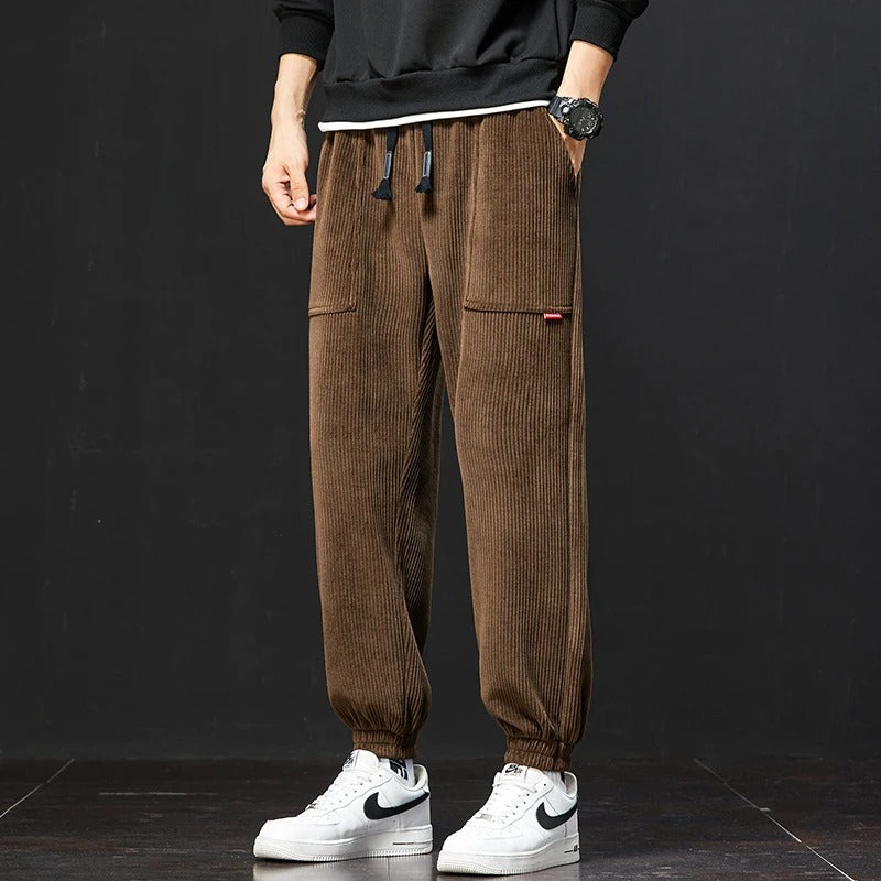 Corduroy Sweatpants mit Verstellbarem Bund und Tiefen Taschen