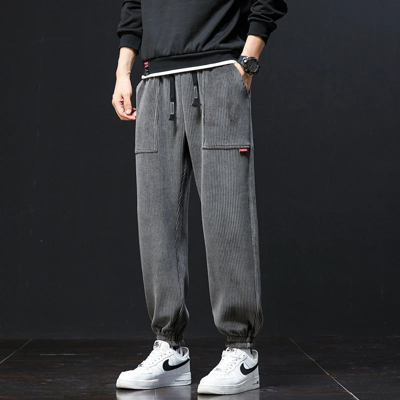 Corduroy Sweatpants mit Verstellbarem Bund und Tiefen Taschen