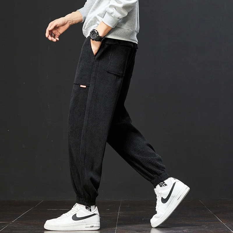 Corduroy Sweatpants mit Verstellbarem Bund und Tiefen Taschen