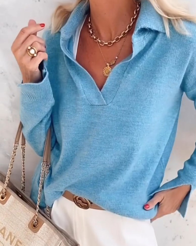 Casual Pullover mit Kragen