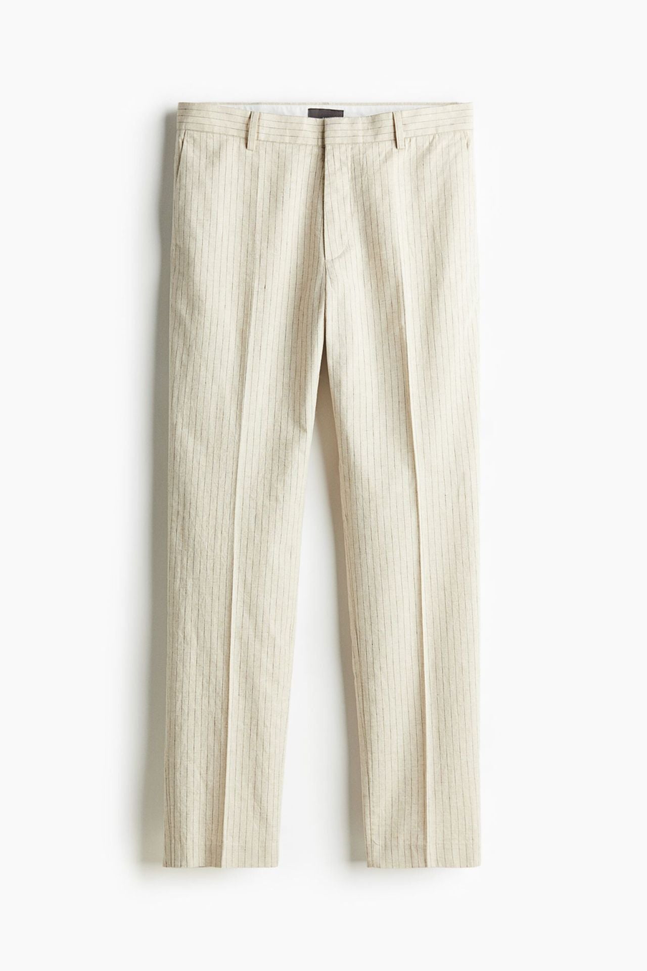 Chino-Hosen mit geradem Bein aus Baumwolle und Leinen