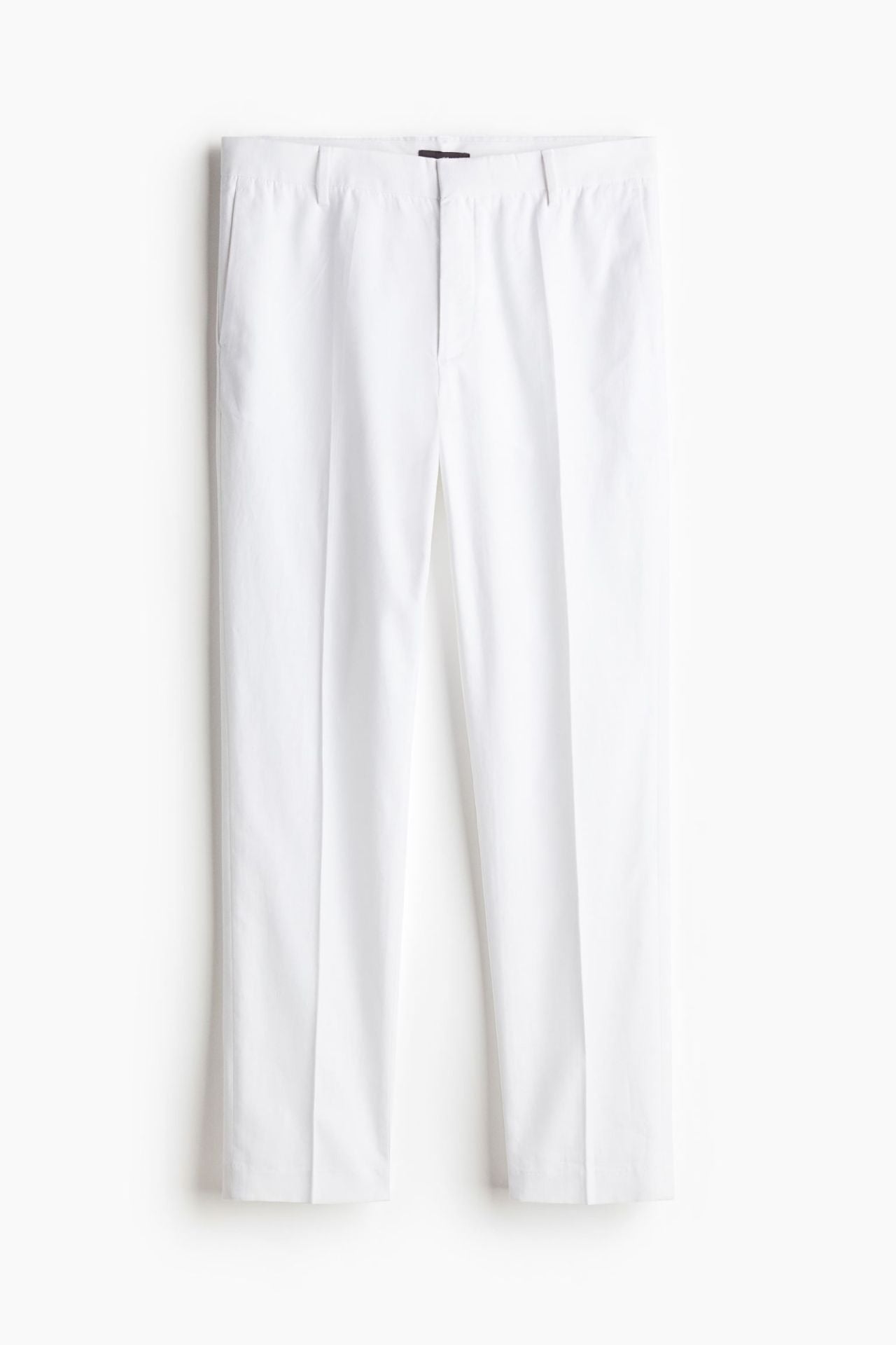 Chino-Hosen mit geradem Bein aus Baumwolle und Leinen
