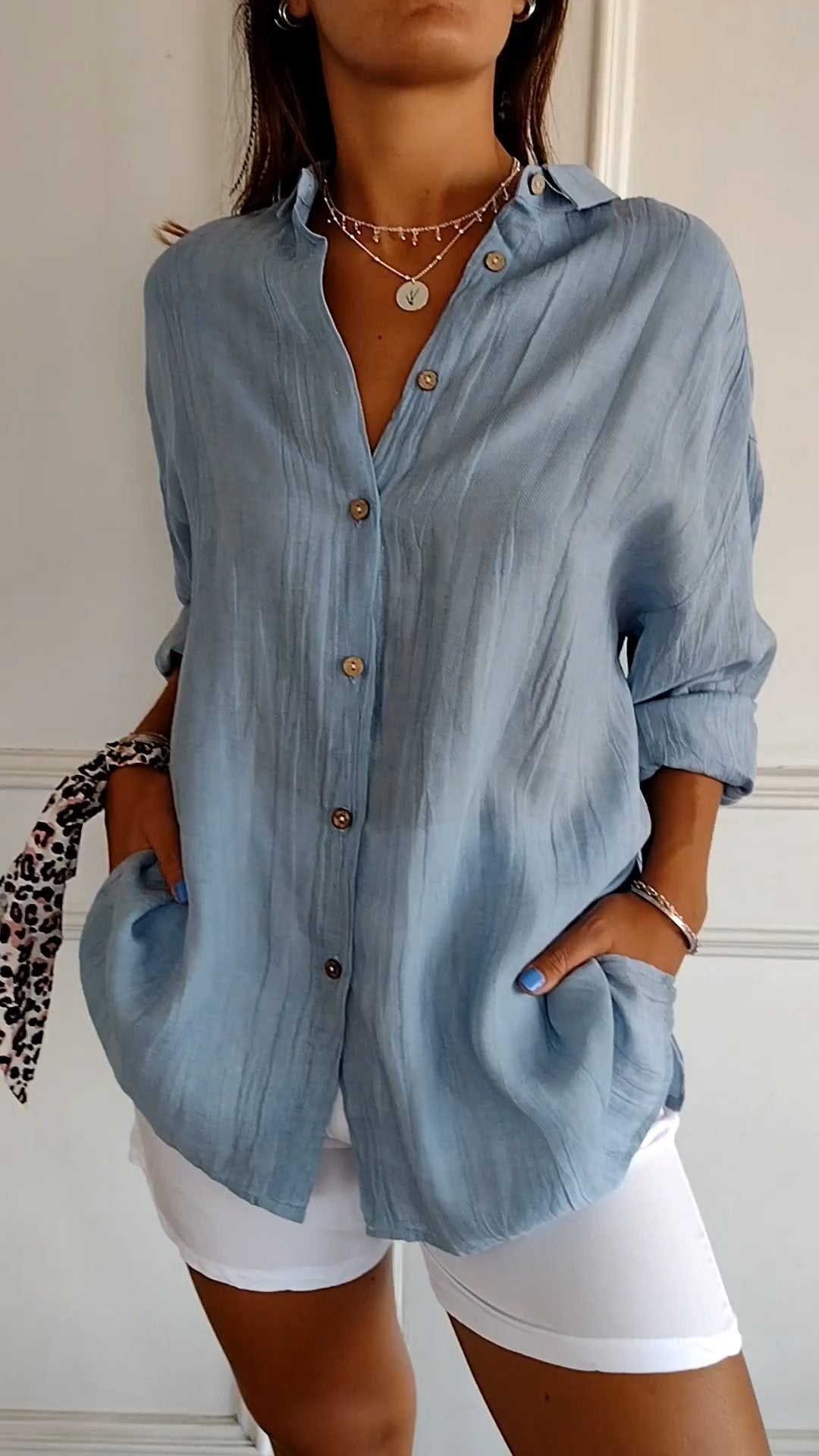 Damen Button Down Hemd aus Baumwolle