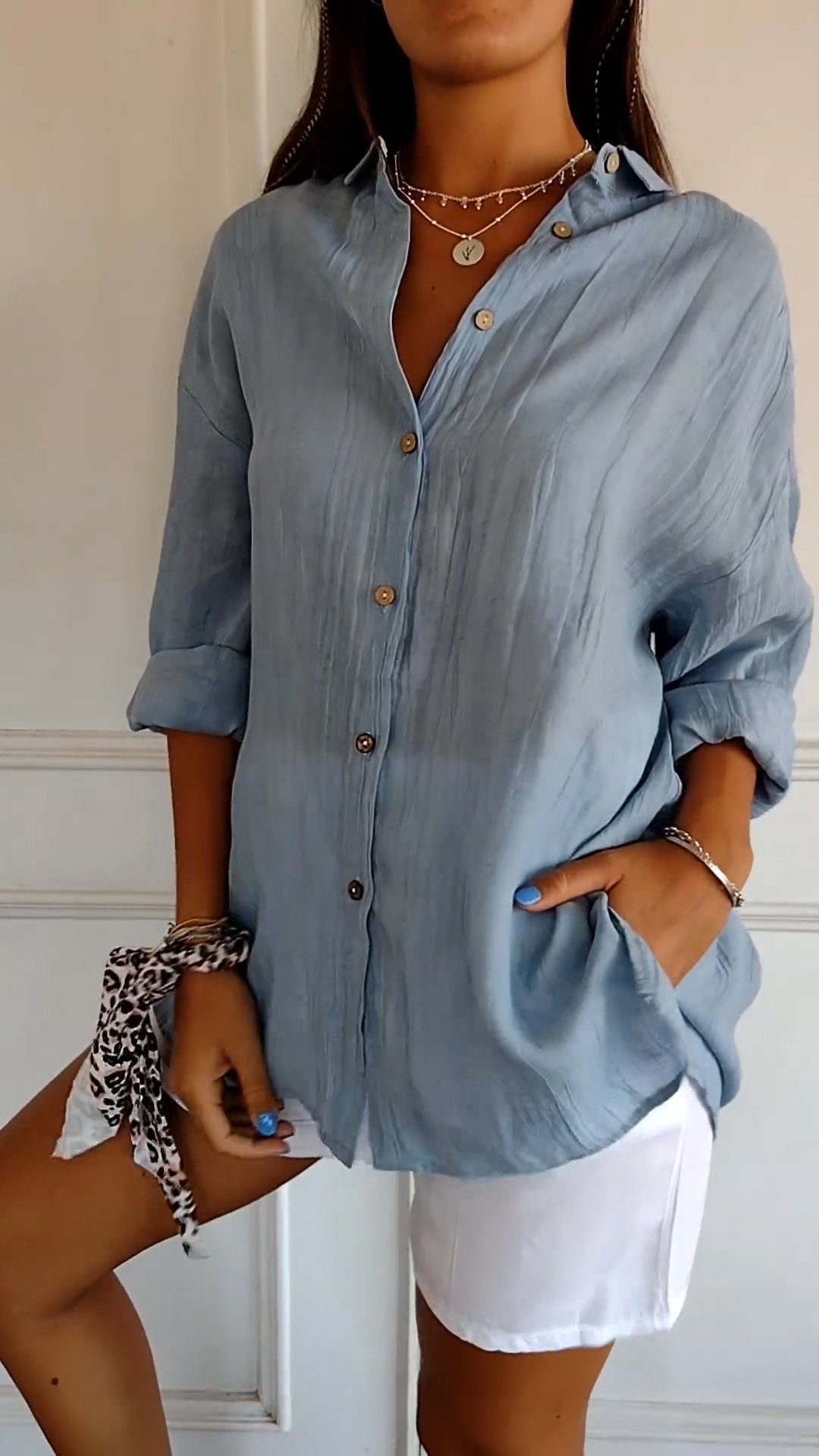 Damen Button Down Hemd aus Baumwolle
