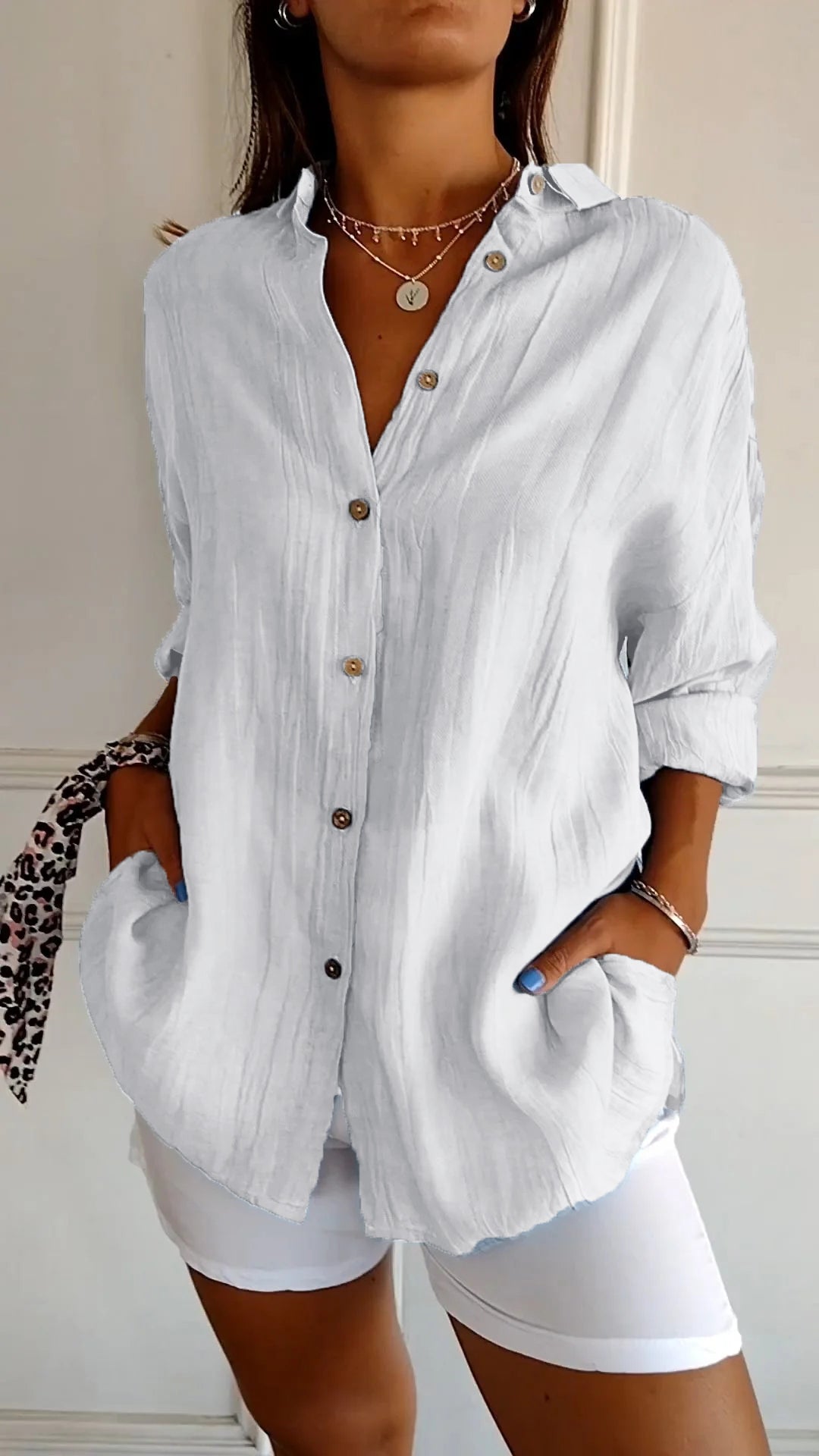 Damen Button Down Hemd aus Baumwolle