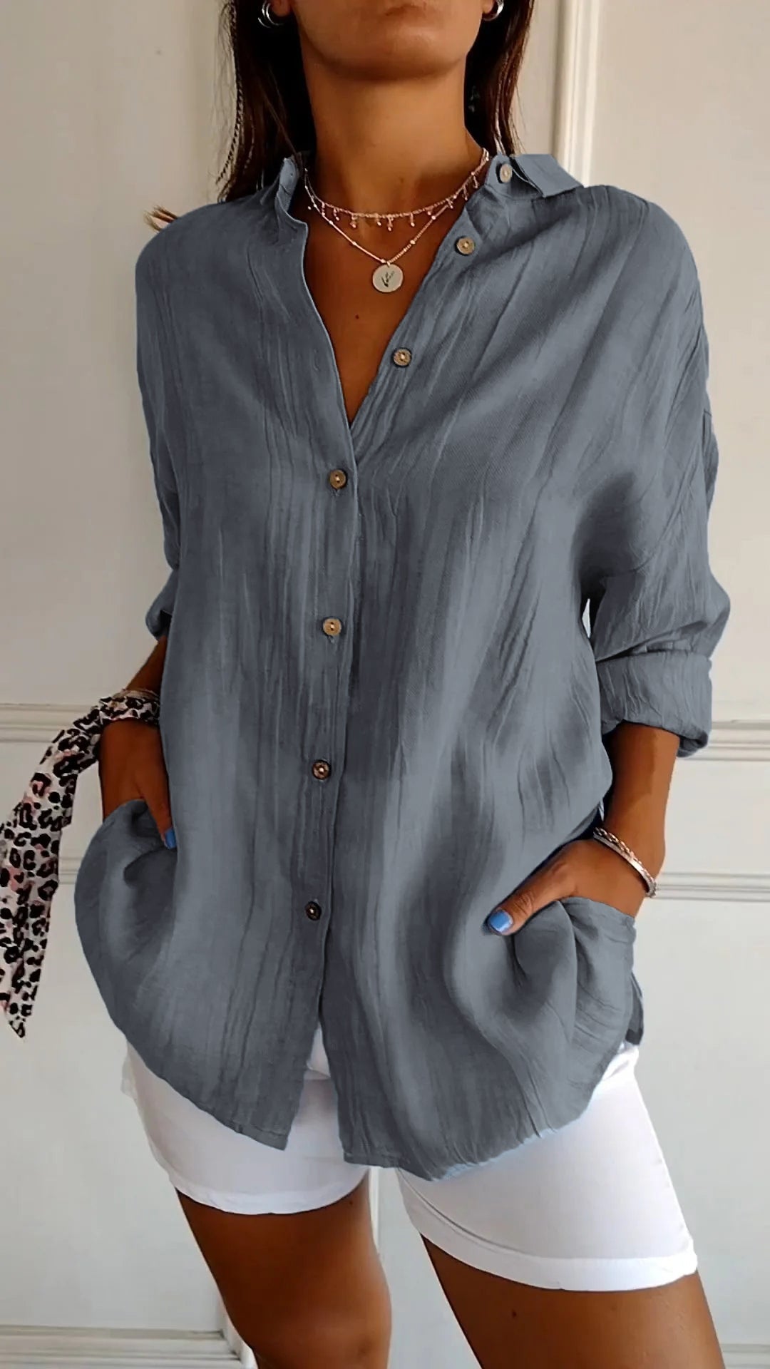 Damen Button Down Hemd aus Baumwolle