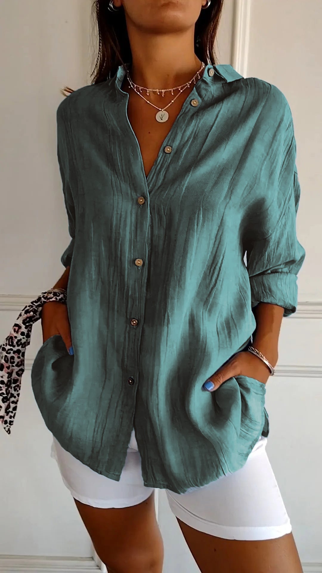 Damen Button Down Hemd aus Baumwolle