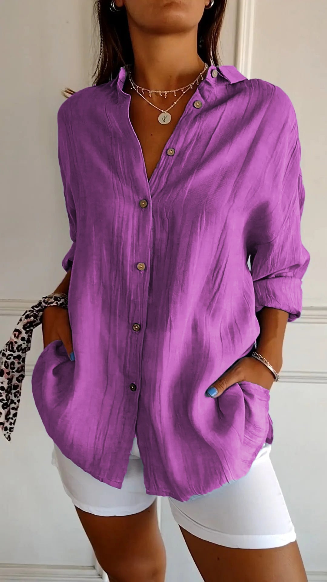 Damen Button Down Hemd aus Baumwolle
