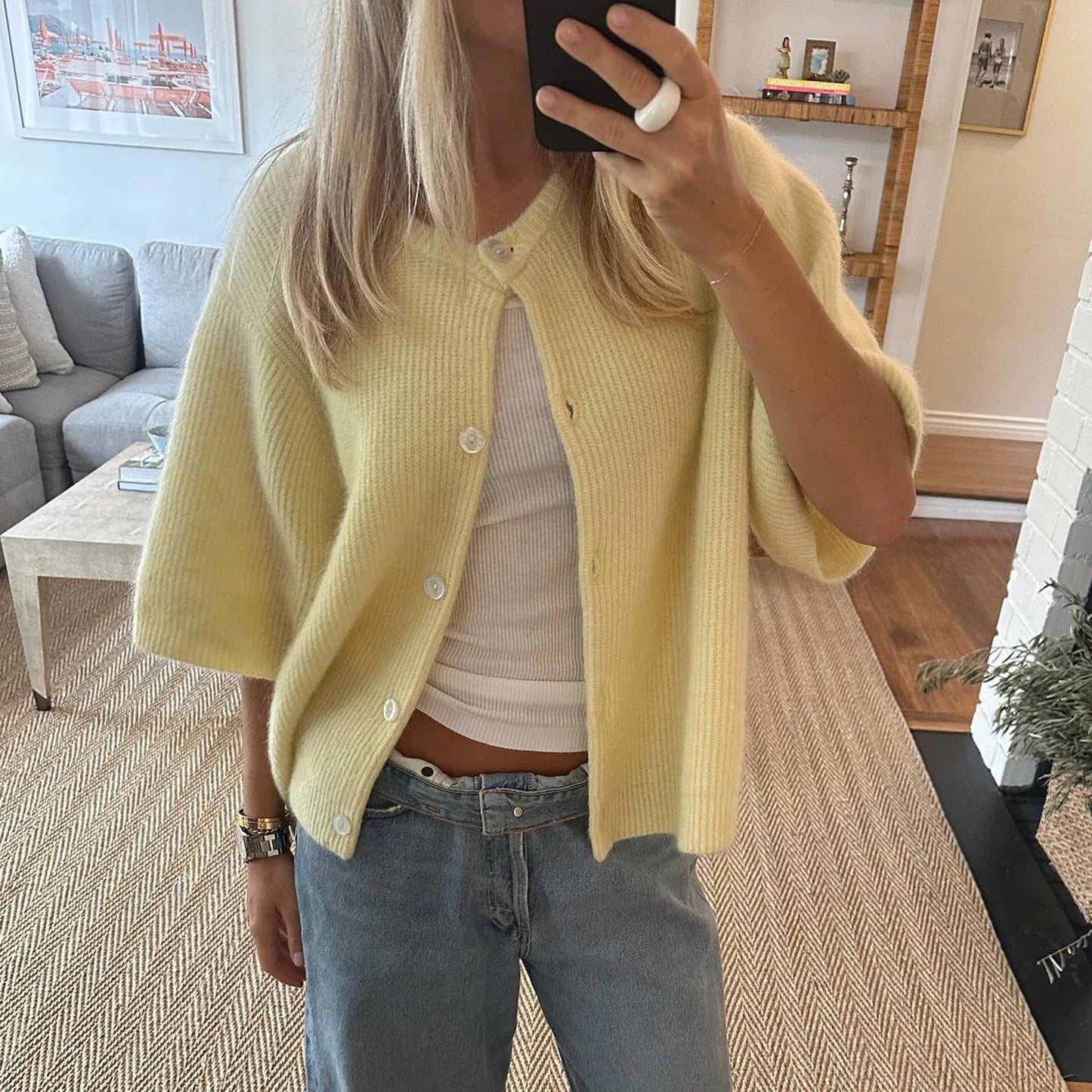Damen Cardigan Mit Knopfverschluss