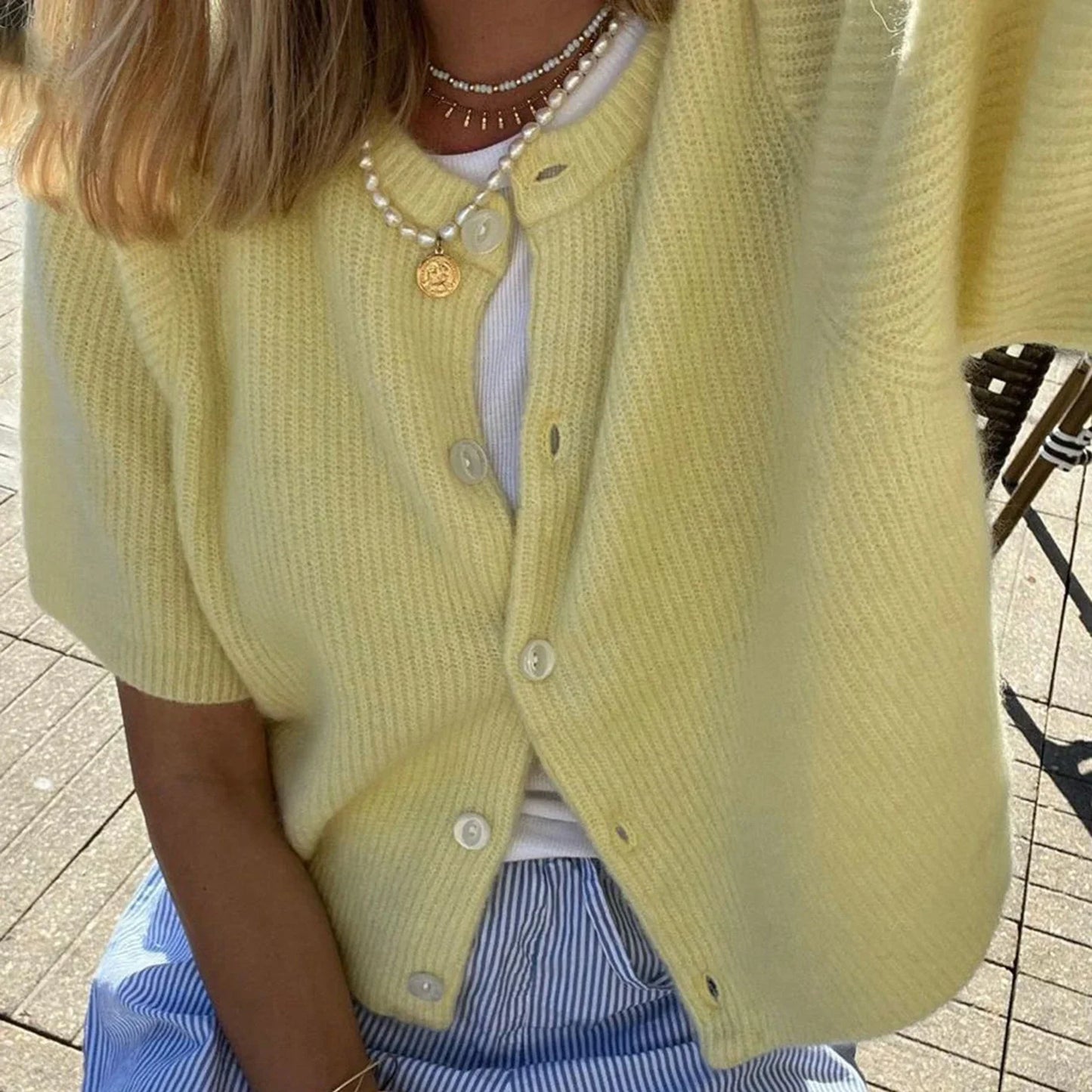 Damen Cardigan Mit Knopfverschluss