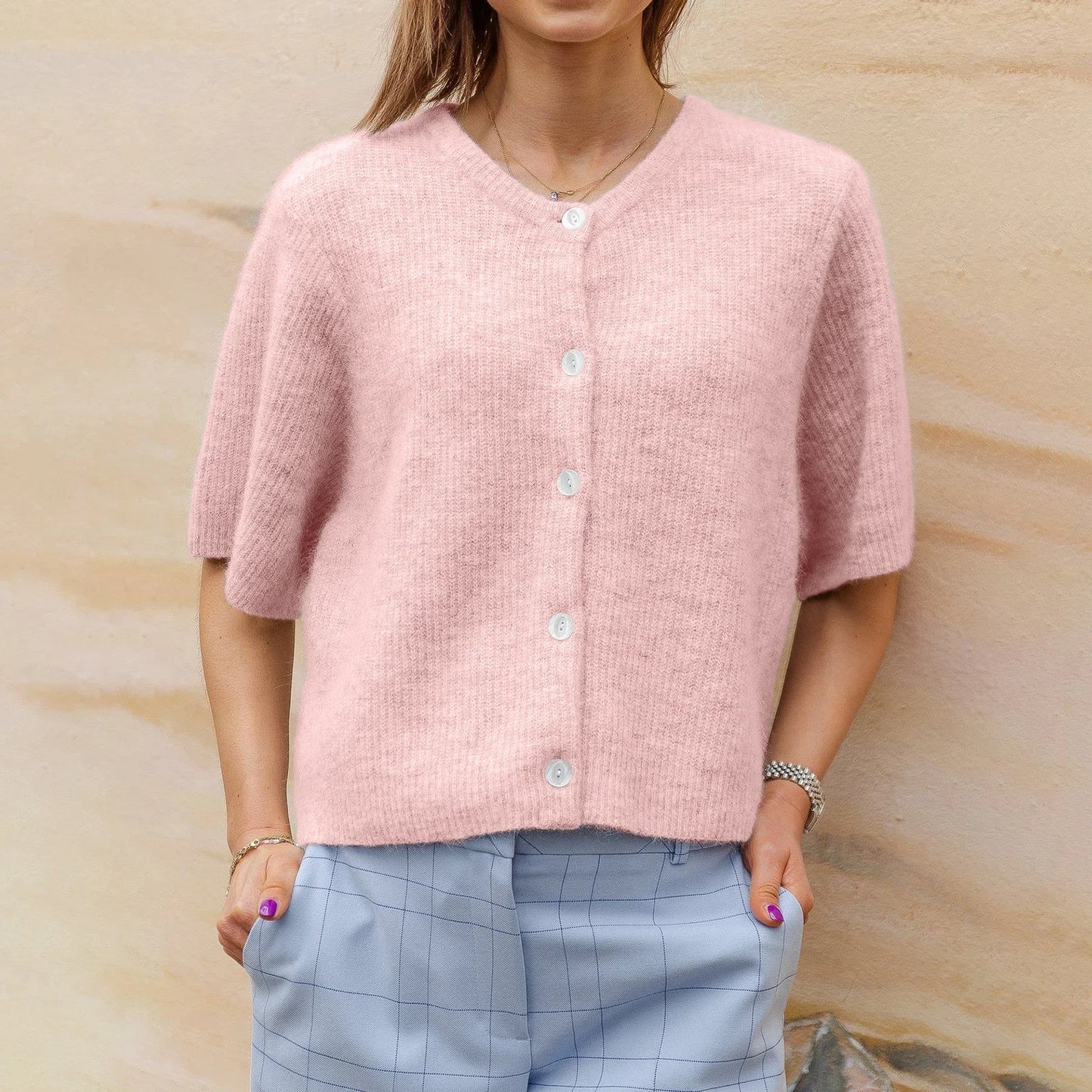 Damen Cardigan Mit Knopfverschluss