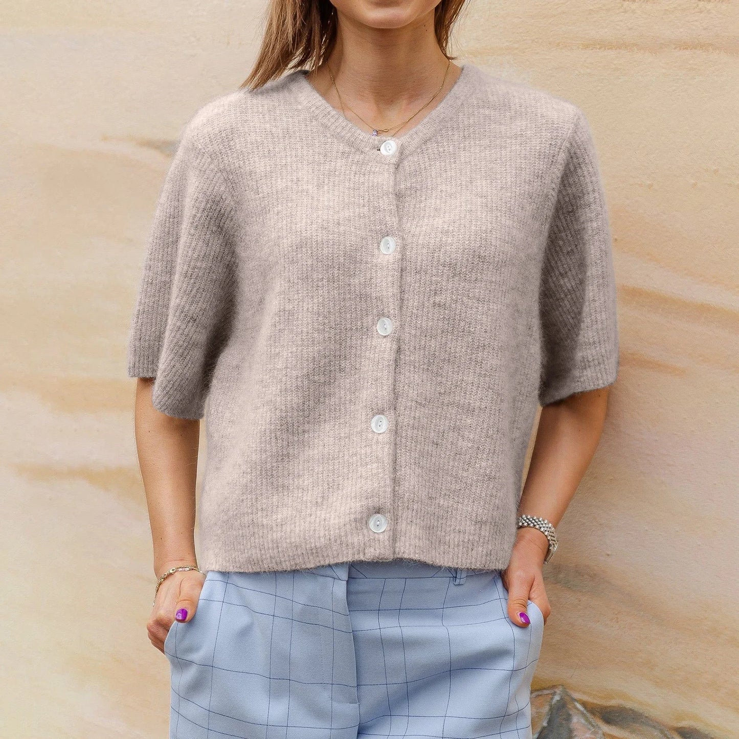 Damen Cardigan Mit Knopfverschluss