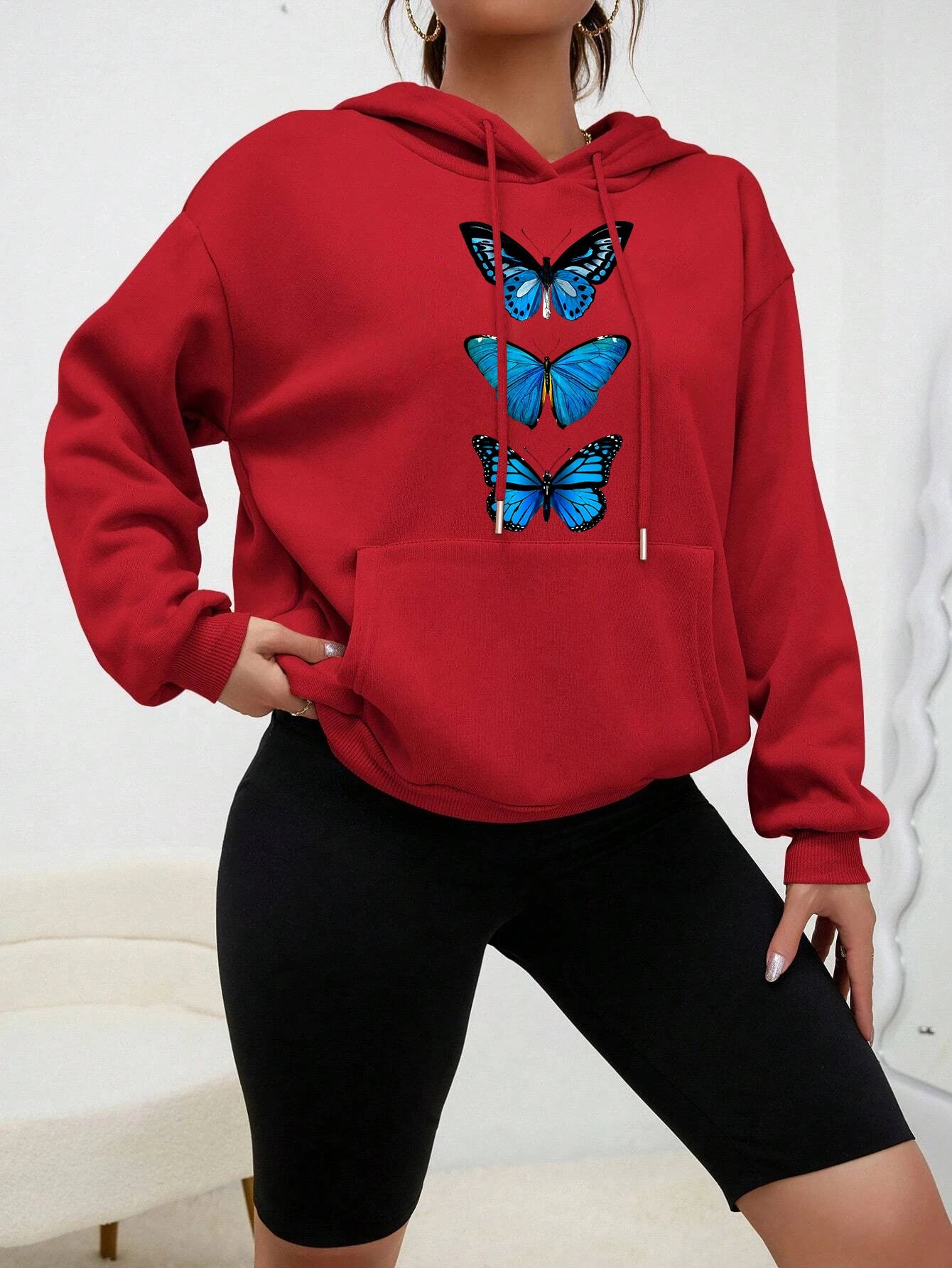 Damen Hoodie mit Schmetterlingsdesign