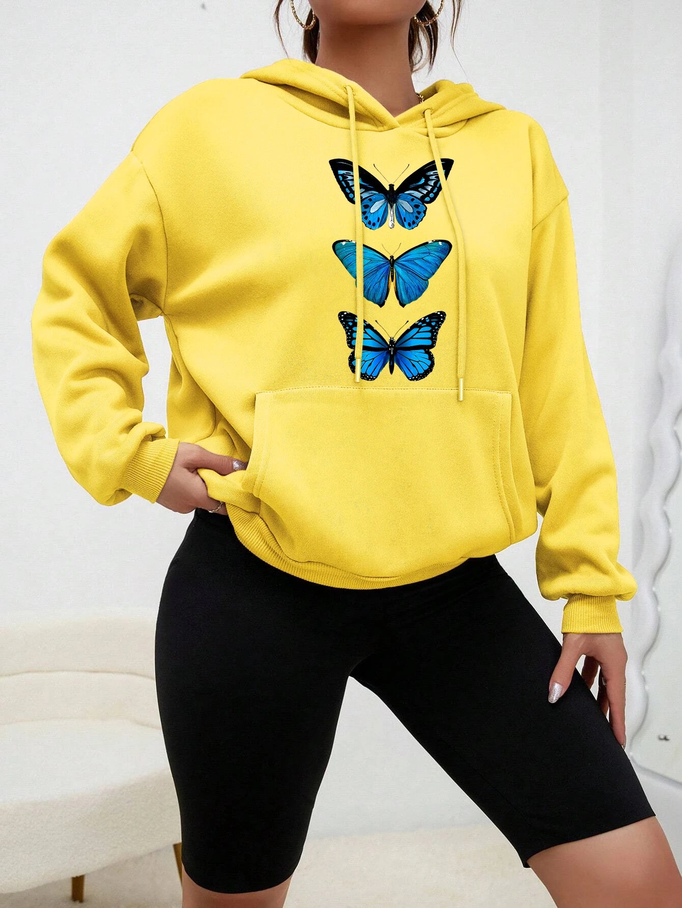 Damen Hoodie mit Schmetterlingsdesign