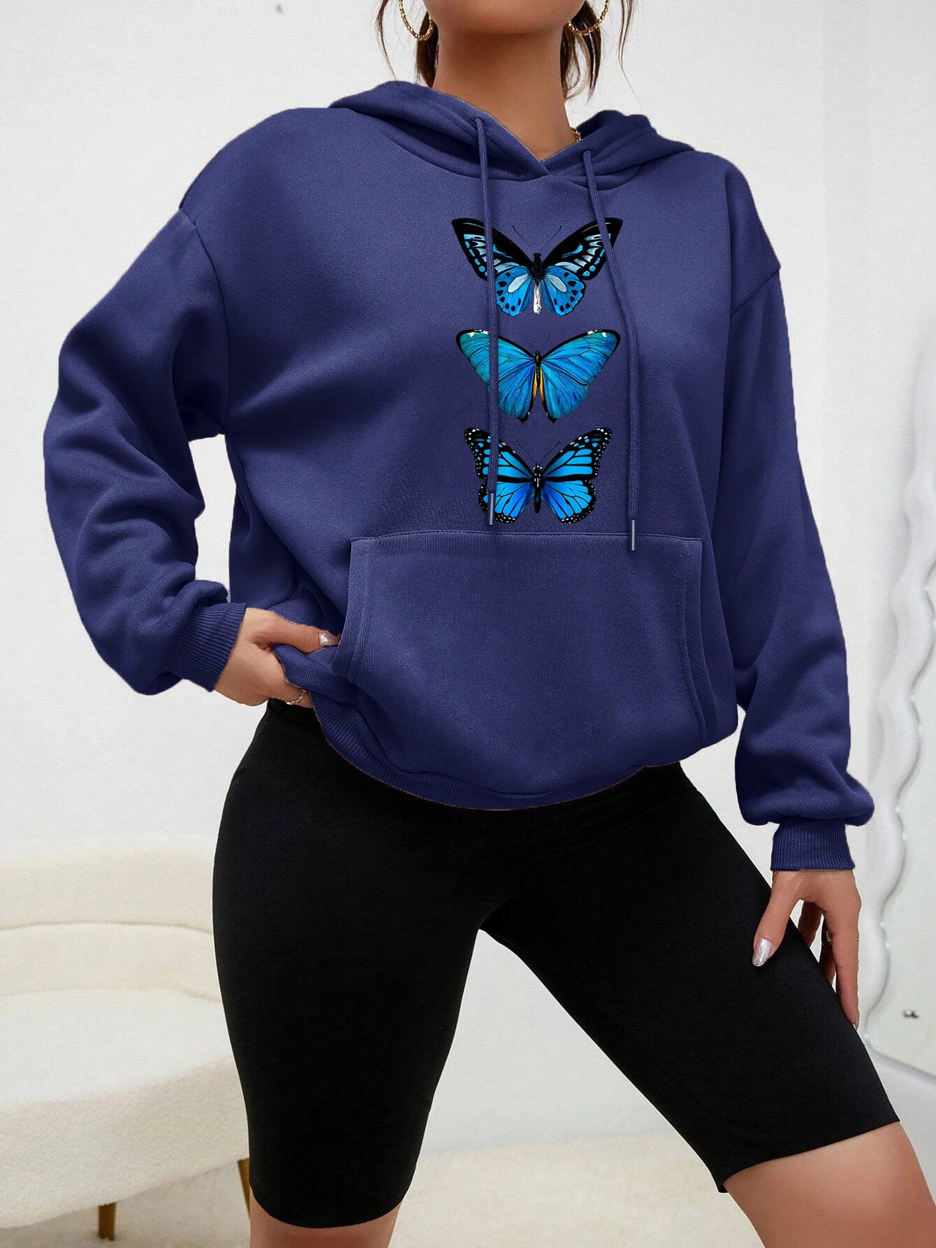 Damen Hoodie mit Schmetterlingsdesign