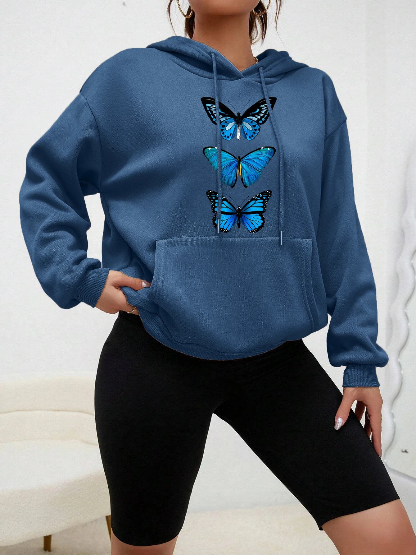 Damen Hoodie mit Schmetterlingsdesign