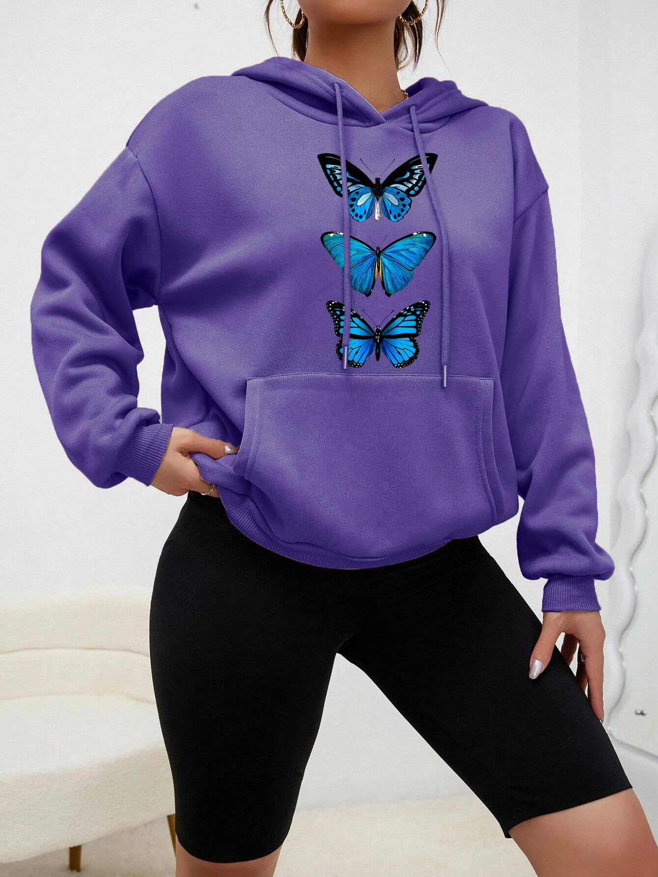 Damen Hoodie mit Schmetterlingsdesign