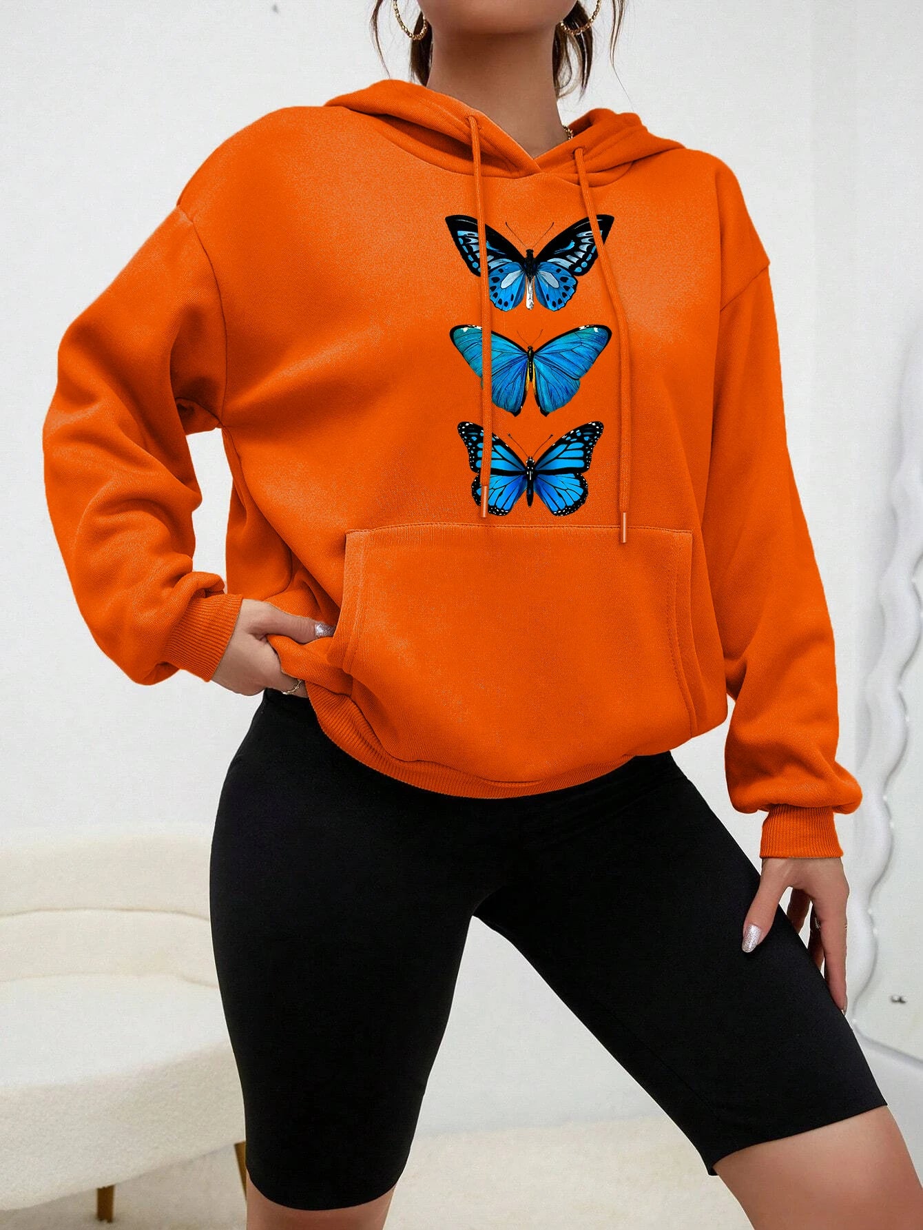 Damen Hoodie mit Schmetterlingsdesign