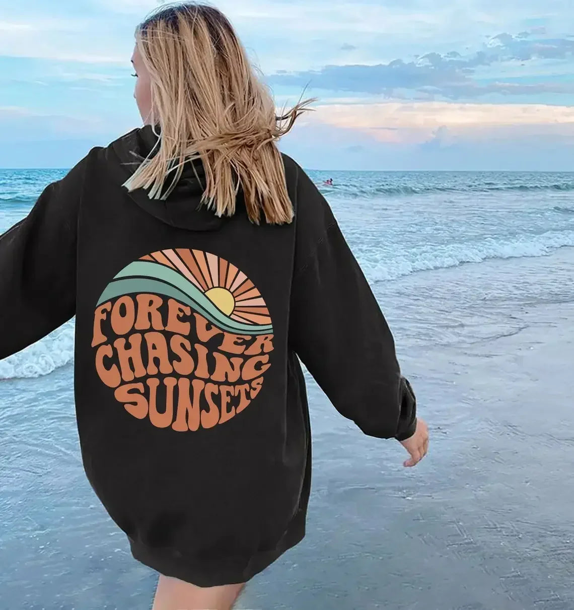 Damen Hoodie Forever Chasing Sunsets