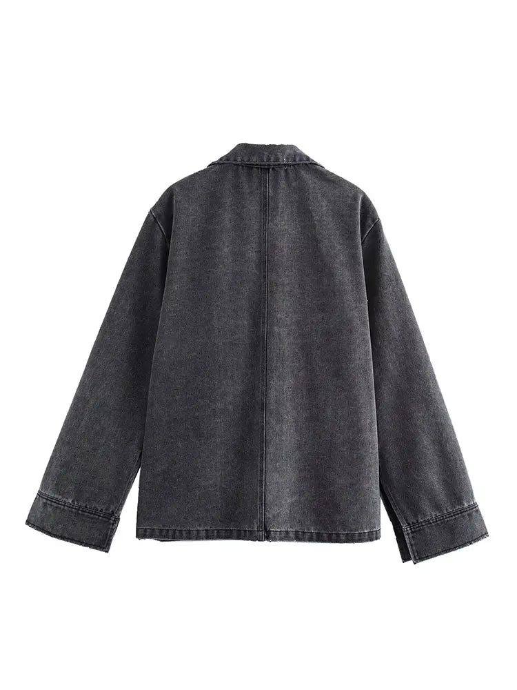 Damen Set mit Turn-down Kragen und Hoher Taille