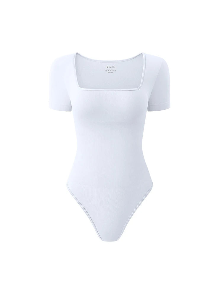Damen Nahtloser Body mit Kurzen Ärmeln